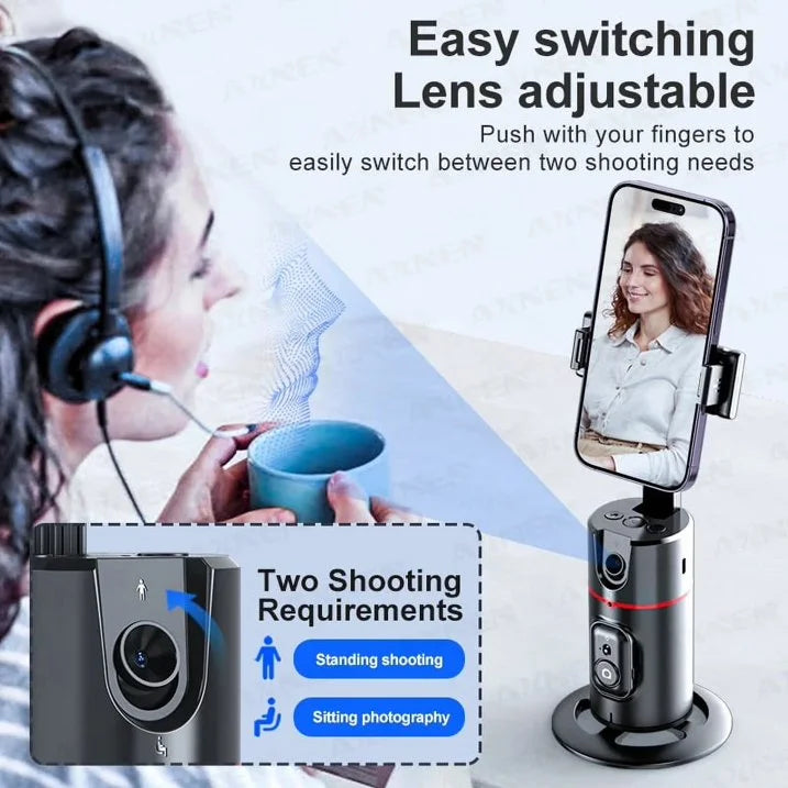Auto Face AI Tracking Gimbal Stabilizer Tripod Selfie Stick Phone Shooting Stand Remote 360° Rotating Phone Holder