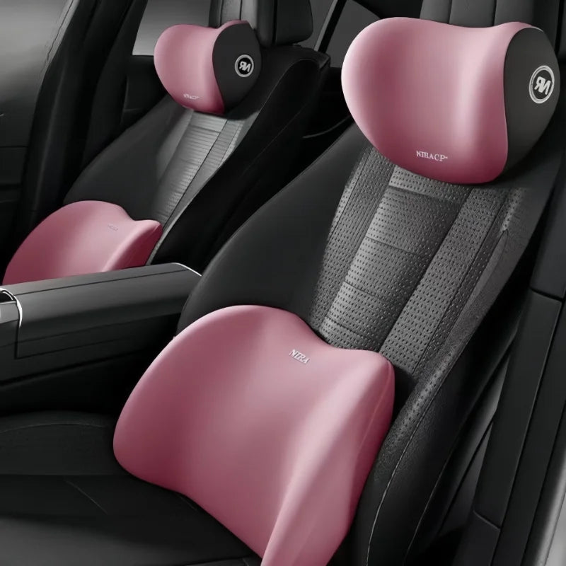 Memory Foam Car Neck Pillow Breathable Lumbar Support Backrest Pressure Relief Headrest Pillow Auto Interior Accessories