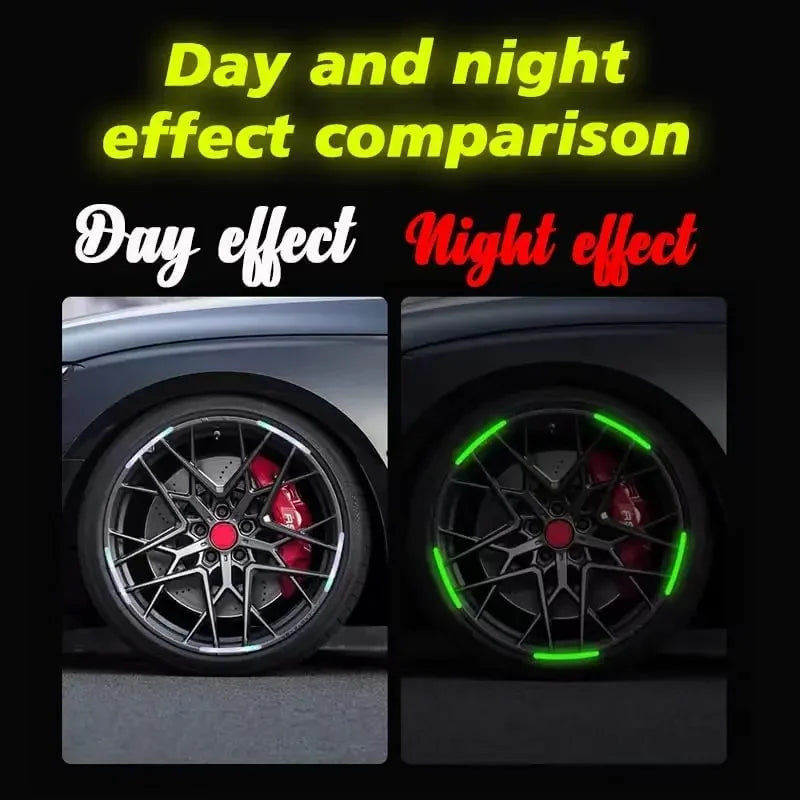 Car Motorcycle Wheel Reflective Strips Colorful Hub Stickers Car Styling Decal Sticker Auto Moto Decoration Accessories