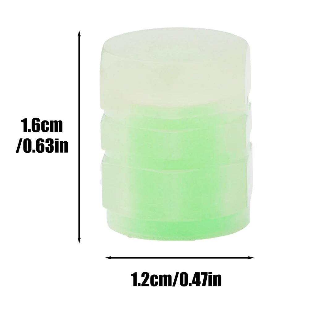 Glow-in-the-Dark Car Valve Stem Caps Universal Plastic Waterproof Fluorescent Green/ Blue Auto Motorcycle Bike Tire Valve Covers