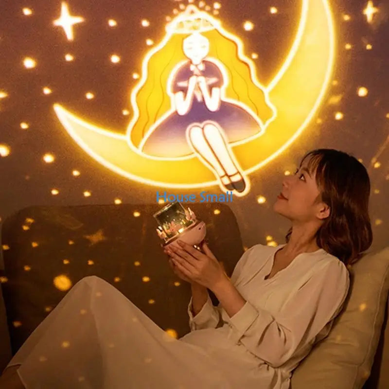 12 Scene Rotating Light with Night Light Function Wireless Music Box and Customizable Ambiances for Sleep Enhancement 203F