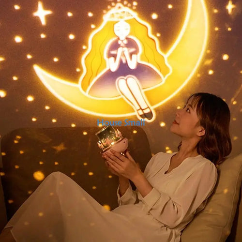 12 Scene Rotating Light with Night Light Function Wireless Music Box and Customizable Ambiances for Sleep Enhancement 203F