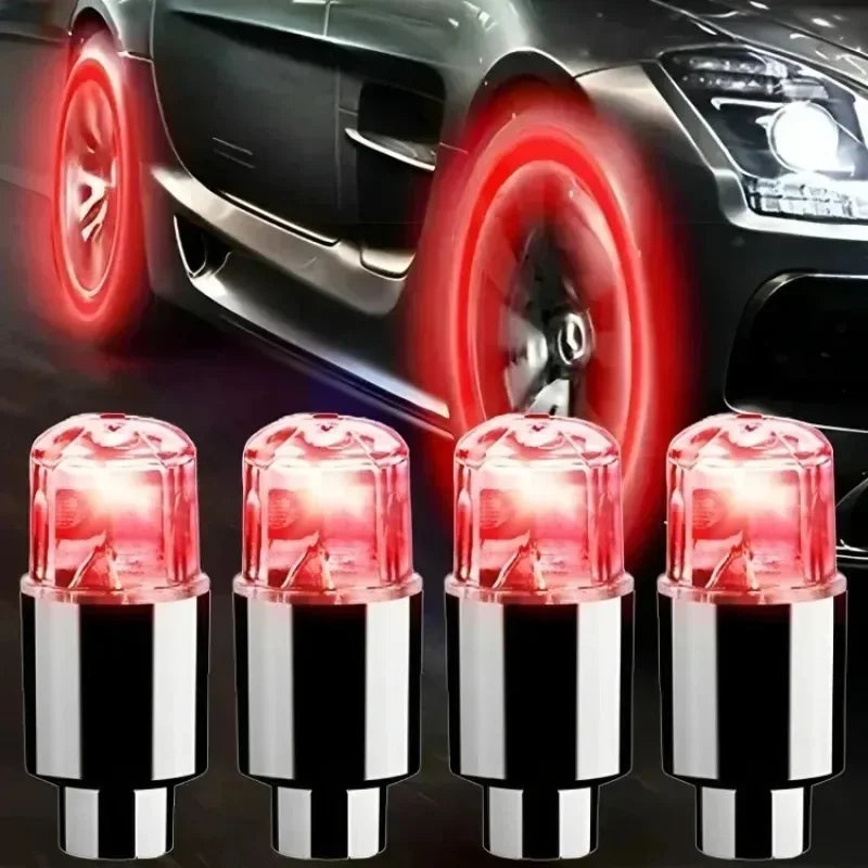 Air Valve Caps with Lights for Motorcycles Bicycles LED Tire Valve Cap Lights Tire Lights Car Electric Vehicles Modification