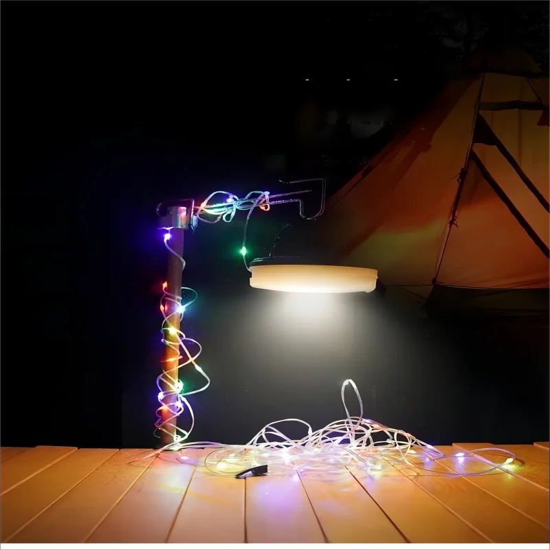Solar Camping light Outdoor Atmosphere Waterproof Lamp Recyclable portable multicolour  LED Strip for Garden Tent Decor