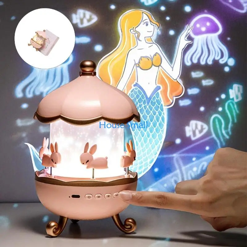 12 Scene Rotating Light with Night Light Function Wireless Music Box and Customizable Ambiances for Sleep Enhancement 203F