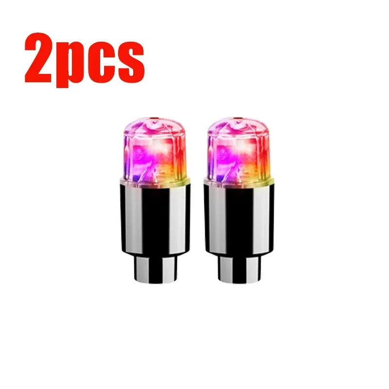 Air Valve Caps with Lights for Motorcycles Bicycles LED Tire Valve Cap Lights Tire Lights Car Electric Vehicles Modification
