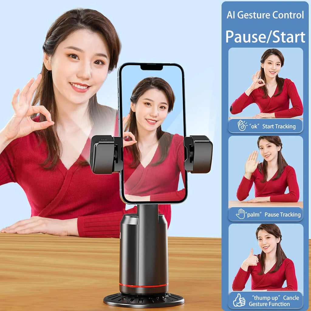 Auto Face AI Tracking Gimbal Stabilizer Tripod Selfie Stick Phone Shooting Stand Remote 360° Rotating Phone Holder