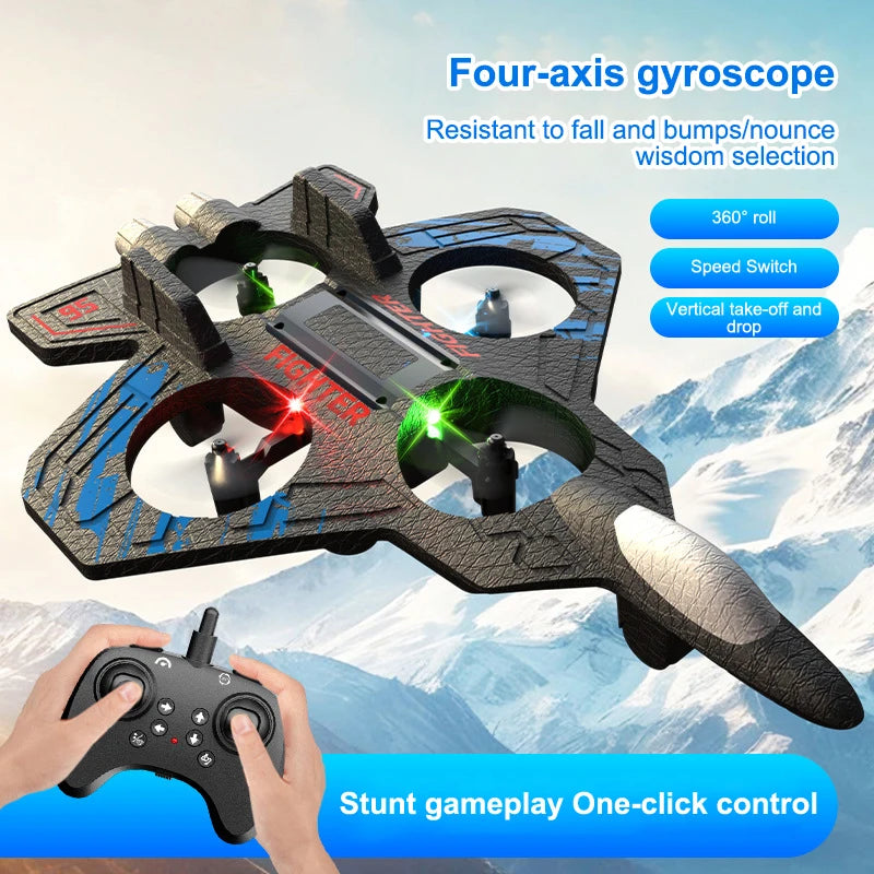 1 Set Electric Foam Glider Stunt Tumbling UAV Hovering Helicopter With LED Lights 2.4G Remote Control Fighter Aircraft Model