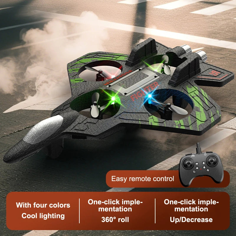 1 Set Electric Foam Glider Stunt Tumbling UAV Hovering Helicopter With LED Lights 2.4G Remote Control Fighter Aircraft Model
