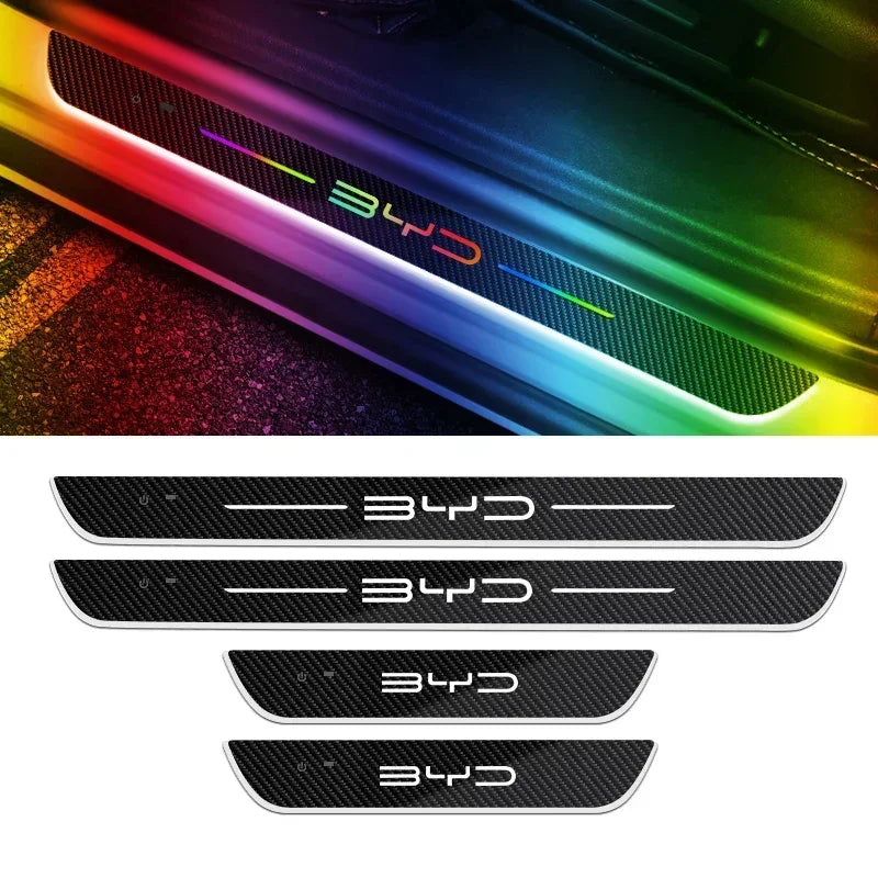 Carbon fiber For Atto 3 EV yuan song han Customized Car Welcome Door illuminated Sill Light Logo Lamp LED Pedal Decoration