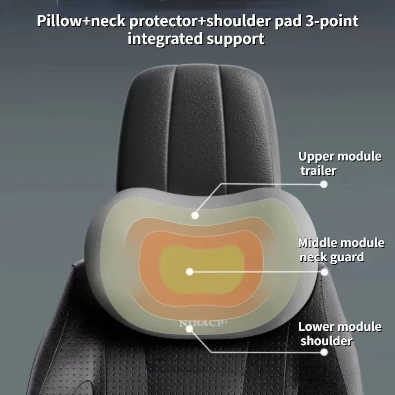 Memory Foam Car Neck Pillow Breathable Lumbar Support Backrest Pressure Relief Headrest Pillow Auto Interior Accessories