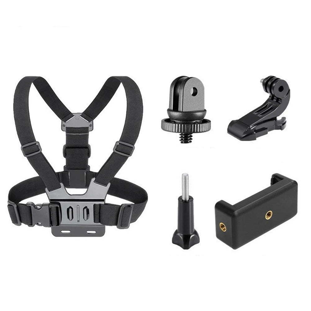 Universal Phone Holder For 4.7-7.12" Cellphone Mobile Chest Harness Holders with Adjustable Strap Front Chest Mount Bracket