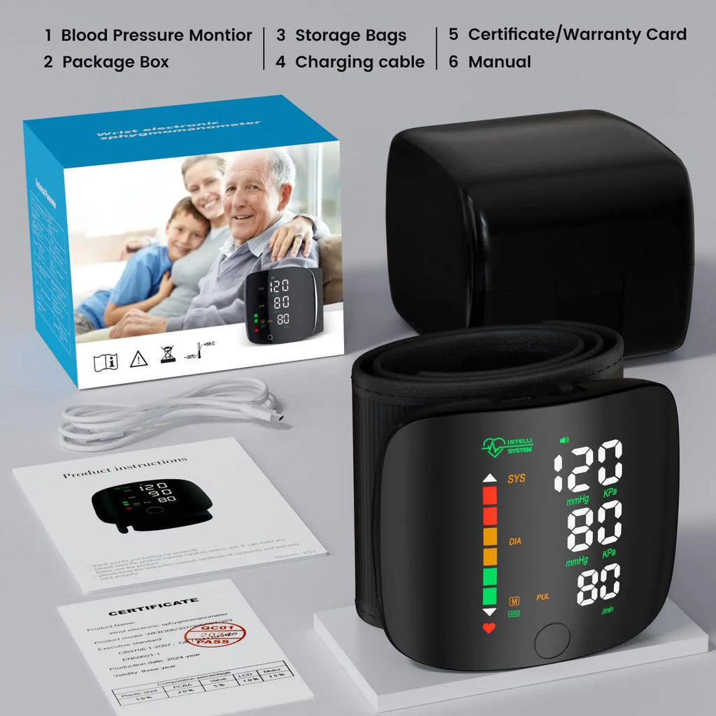 Wrist Blood Pressure Monitor Led Display, Touch Screen Wrist Blood Pressure CuffReading Memory Wrist Bp Monitor