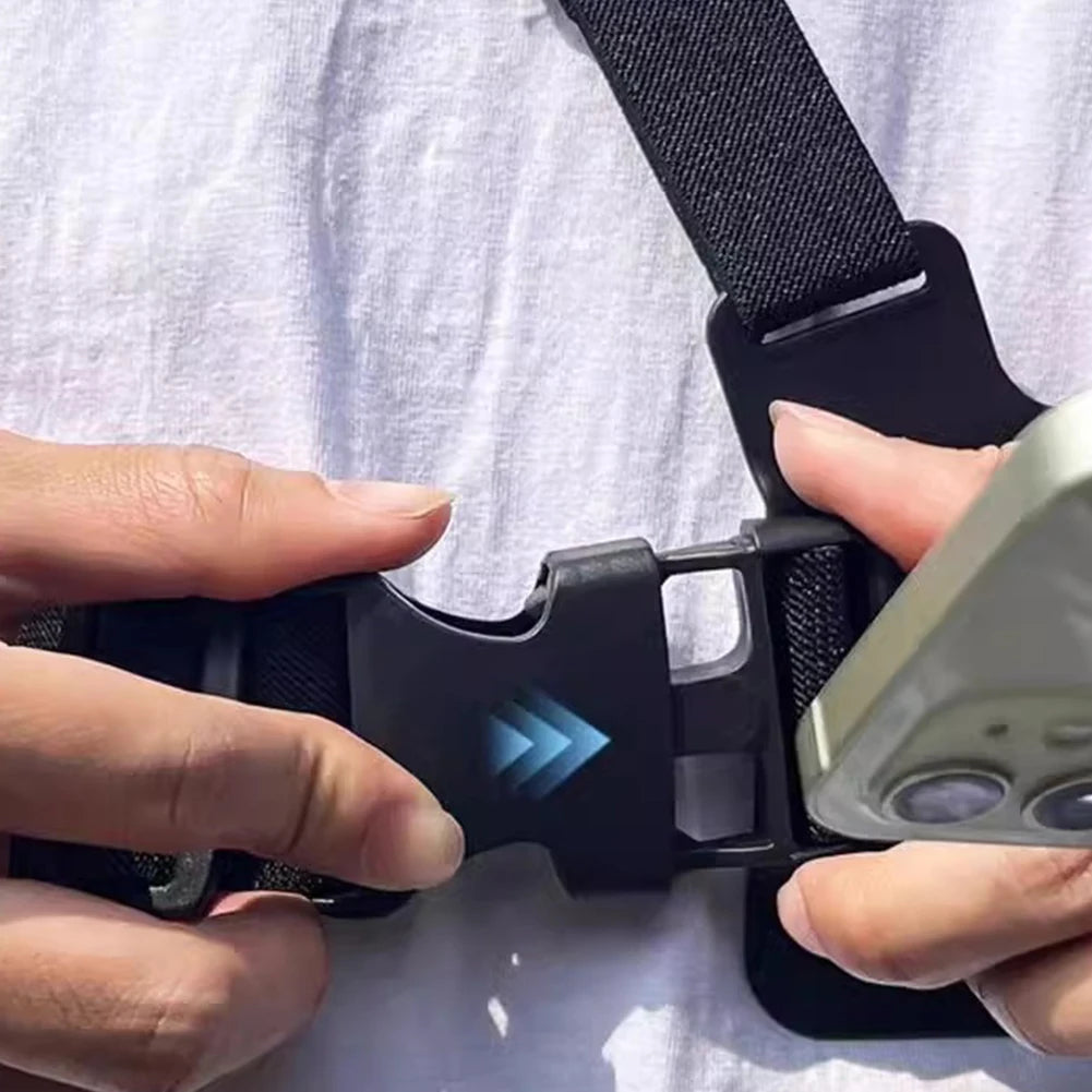 Universal Phone Holder For 4.7-7.12" Cellphone Mobile Chest Harness Holders with Adjustable Strap Front Chest Mount Bracket