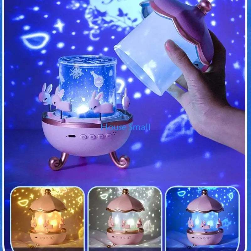 12 Scene Rotating Light with Night Light Function Wireless Music Box and Customizable Ambiances for Sleep Enhancement 203F