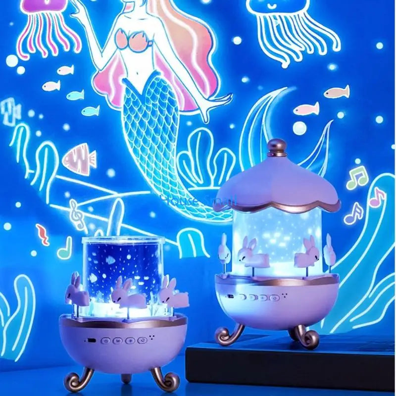 12 Scene Rotating Light with Night Light Function Wireless Music Box and Customizable Ambiances for Sleep Enhancement 203F