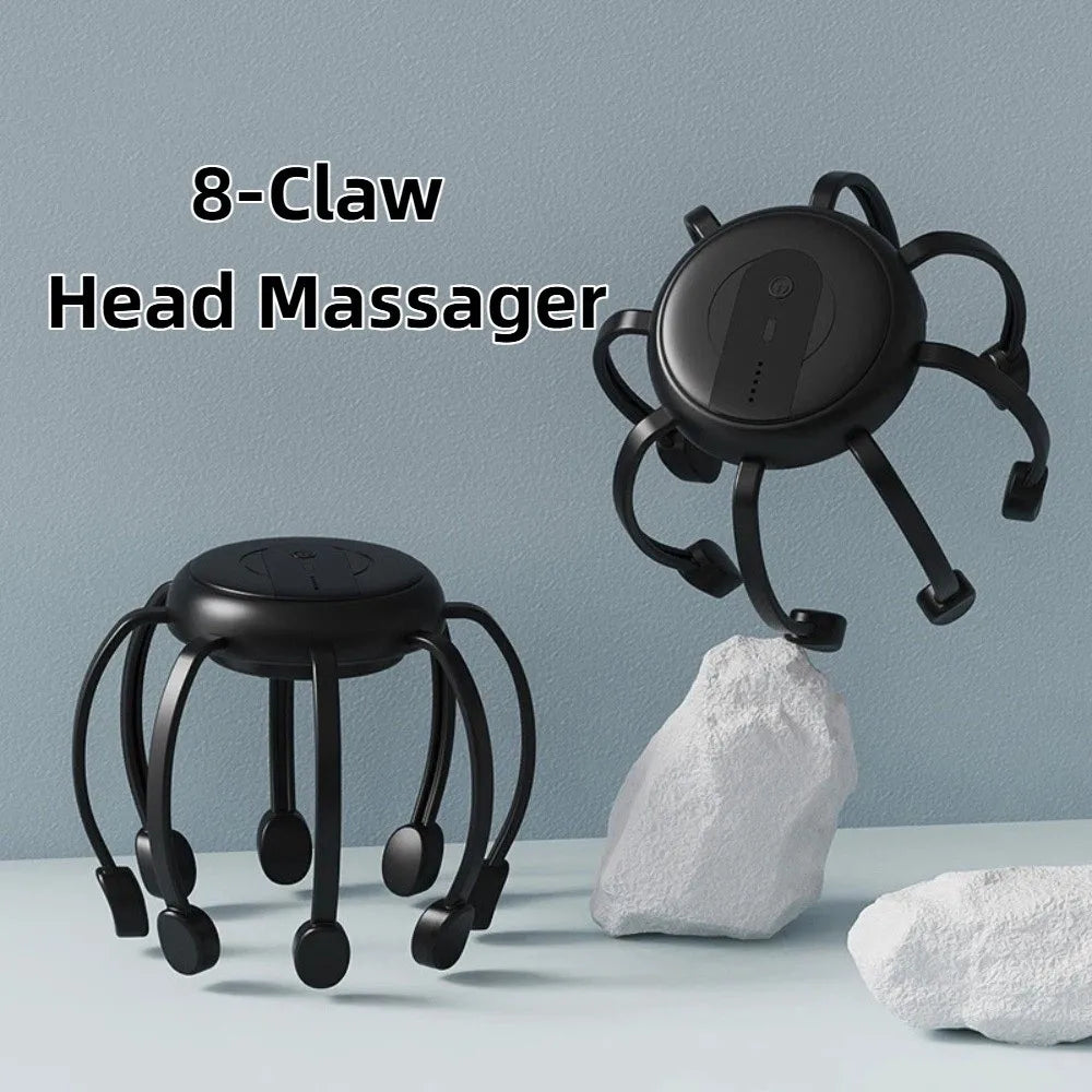 Eight Claws Electric Head Massager Intelligent 5 Modes Head Massage Machine Multi-touch High Frequency Vibration Scalp Massager