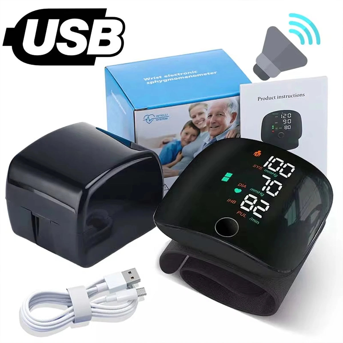 Wrist Blood Pressure Monitor Led Display, Touch Screen Wrist Blood Pressure CuffReading Memory Wrist Bp Monitor