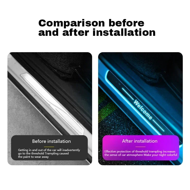 Carbon fiber For Atto 3 EV yuan song han Customized Car Welcome Door illuminated Sill Light Logo Lamp LED Pedal Decoration
