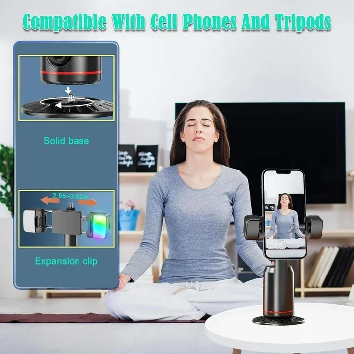 Auto Face AI Tracking Gimbal Stabilizer Tripod Selfie Stick Phone Shooting Stand Remote 360° Rotating Phone Holder